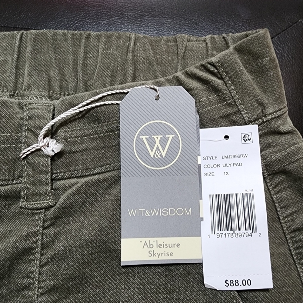 Wit & Wisdom Velvety Pants Pull On Wide-Leg Side Panel Skyrise Ab Leisure 1X - Picture 3 of 13